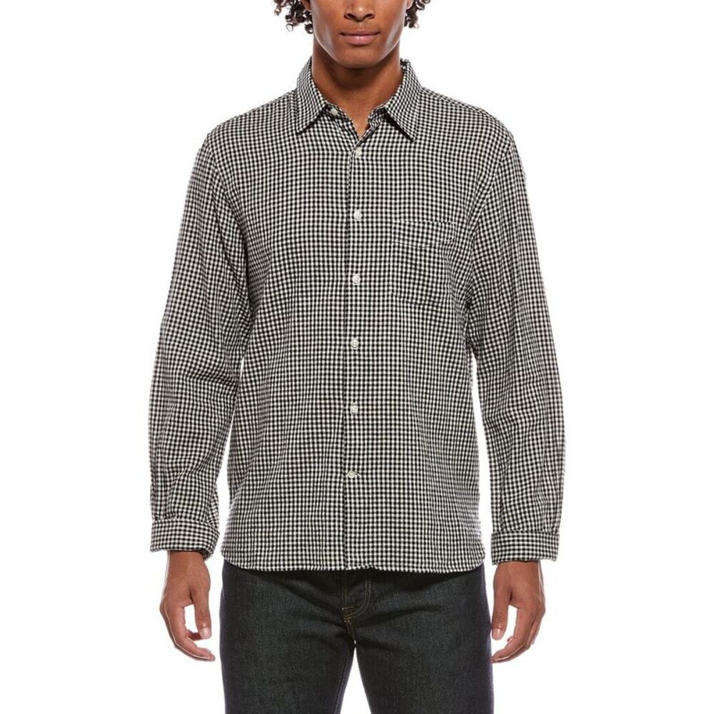 Officine Générale Mens Officine Generale Benoit Linen-Blend Shirt, Black